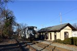 Because this train is so long, it has to be separated at the Rochelle Park collection point adjacent to CVS since the consist would block the Rochelle Ave grade crossing. This is the rear of the first half of the train with the restored Susquehanna RR Roc